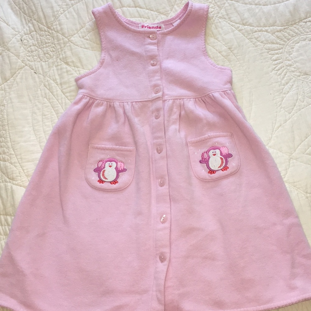 Penguin pink jumper dress sz 5 M